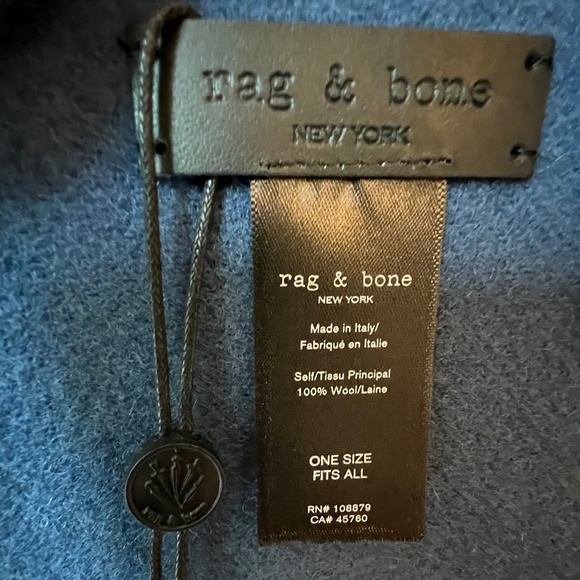 Rag & Bone Wool Scarf - Blue, with Fringe. NWT - Picture 4 of 7